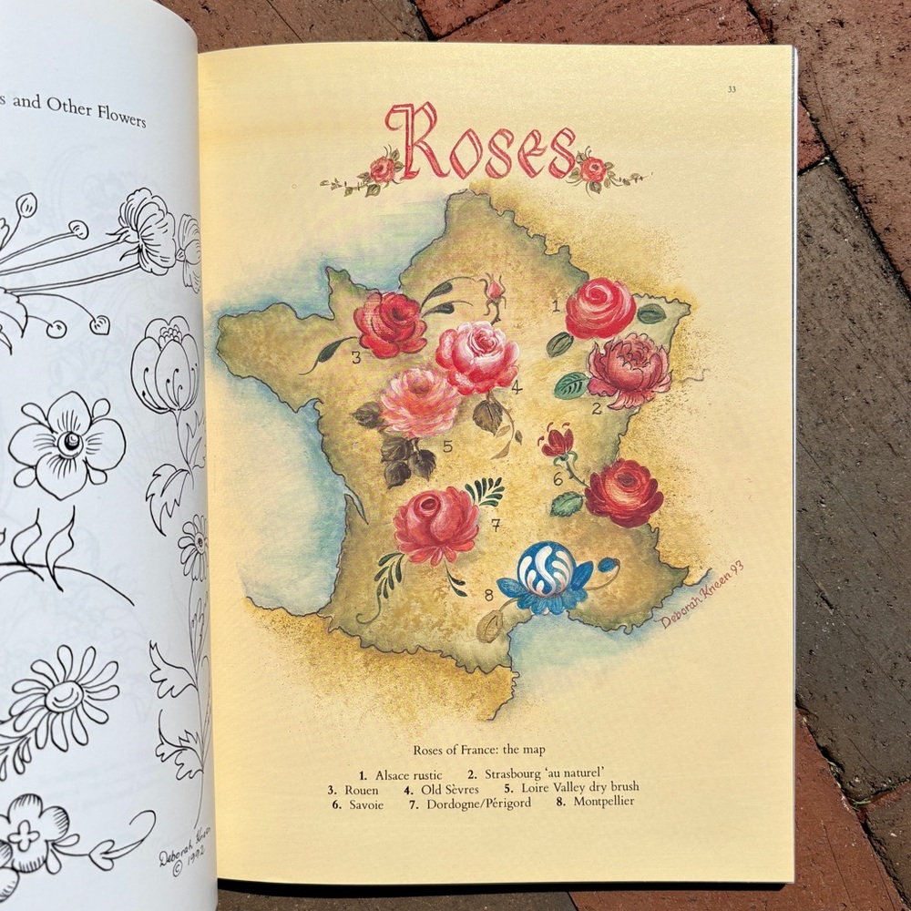 Folk Art of France Decor Folklorique Folkloric Floral French Country Flower Rose